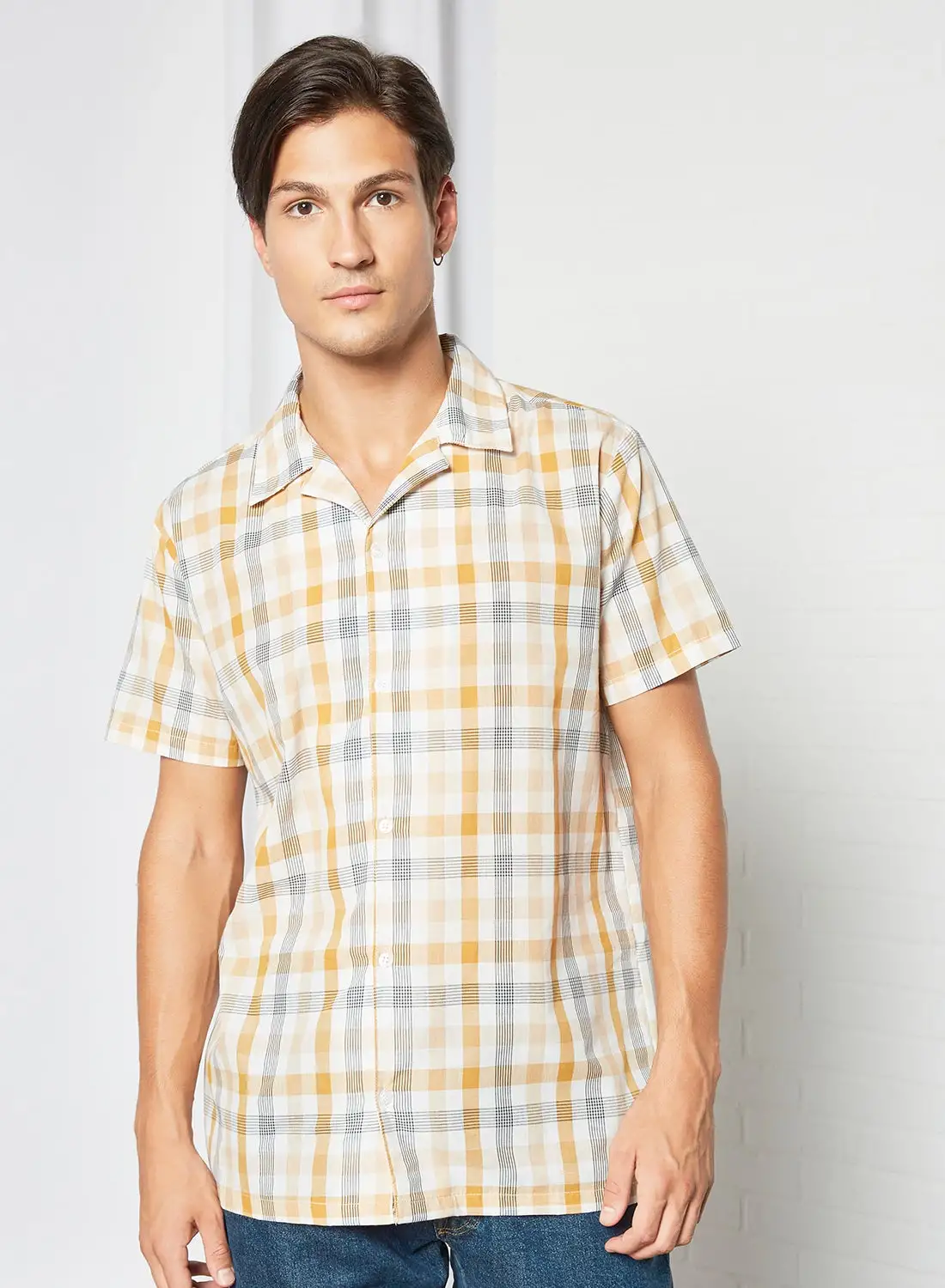 Sivvi x D'Atelier Checkered Print Shirt Yellow