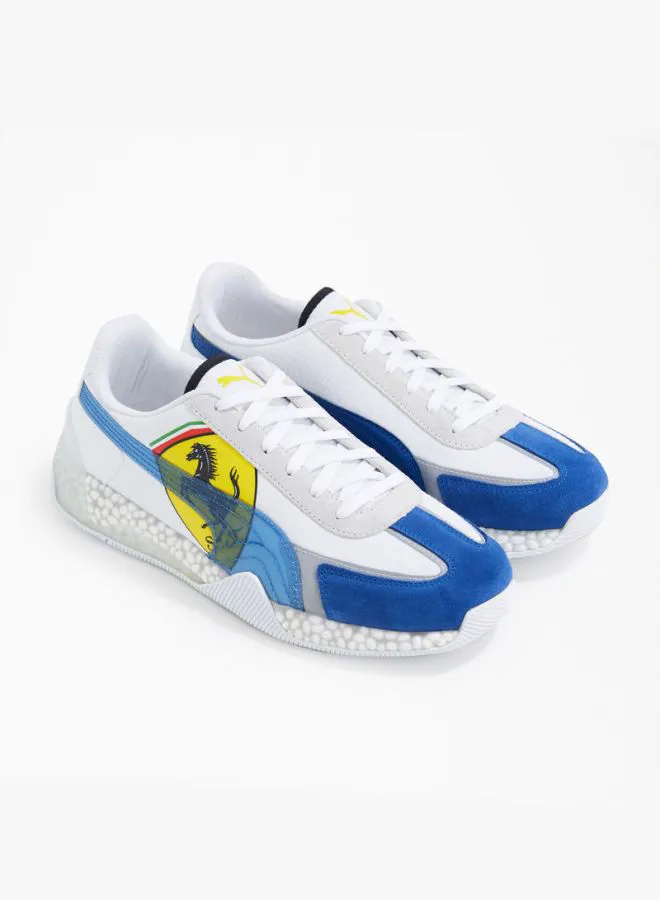 PUMA Scuderia Ferrari Speed Hybrid Lace-Up Sneakers White/Blue/Yellow