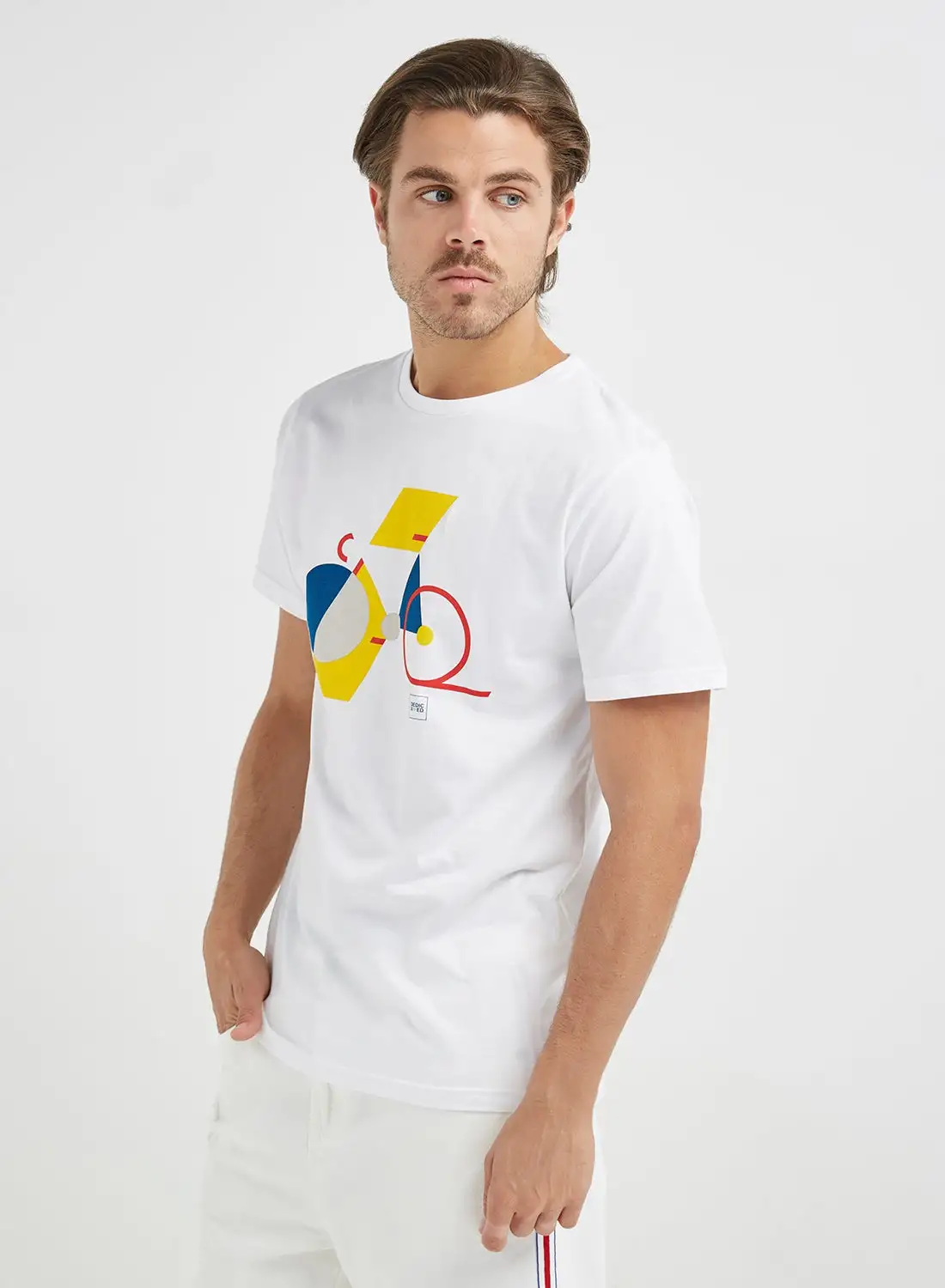 DEDICATED Stockholm Block Bike T-shirt White