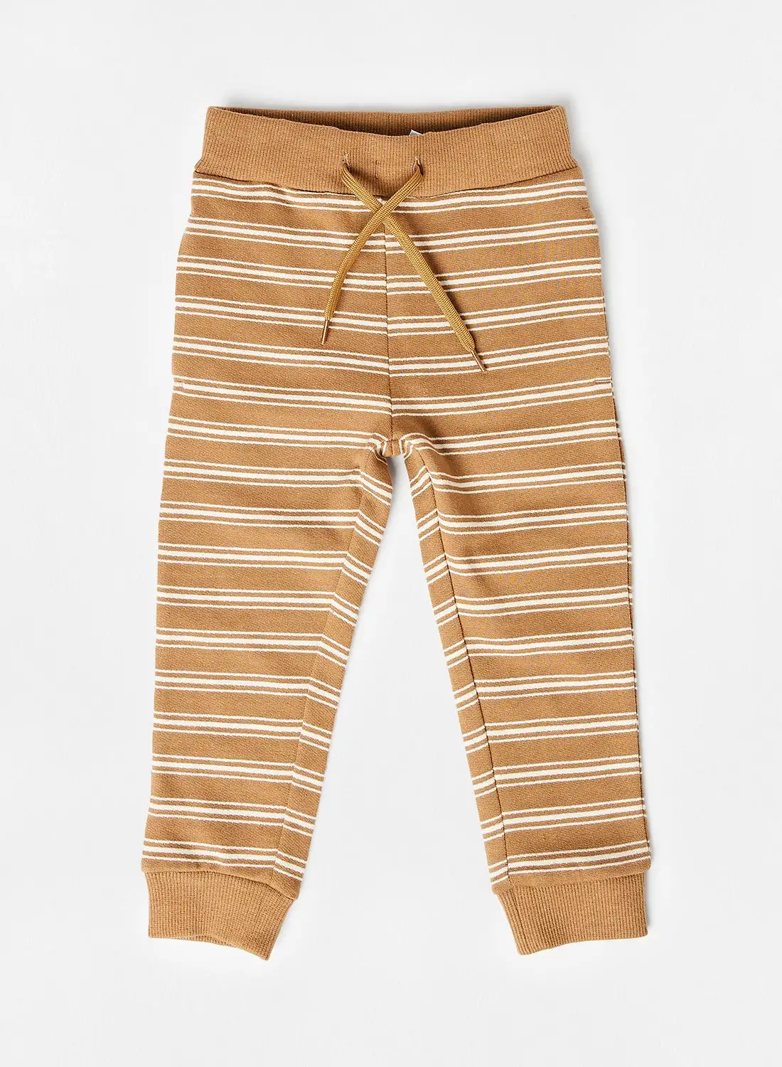 NAME IT Kids Striped Sweatpants Brown