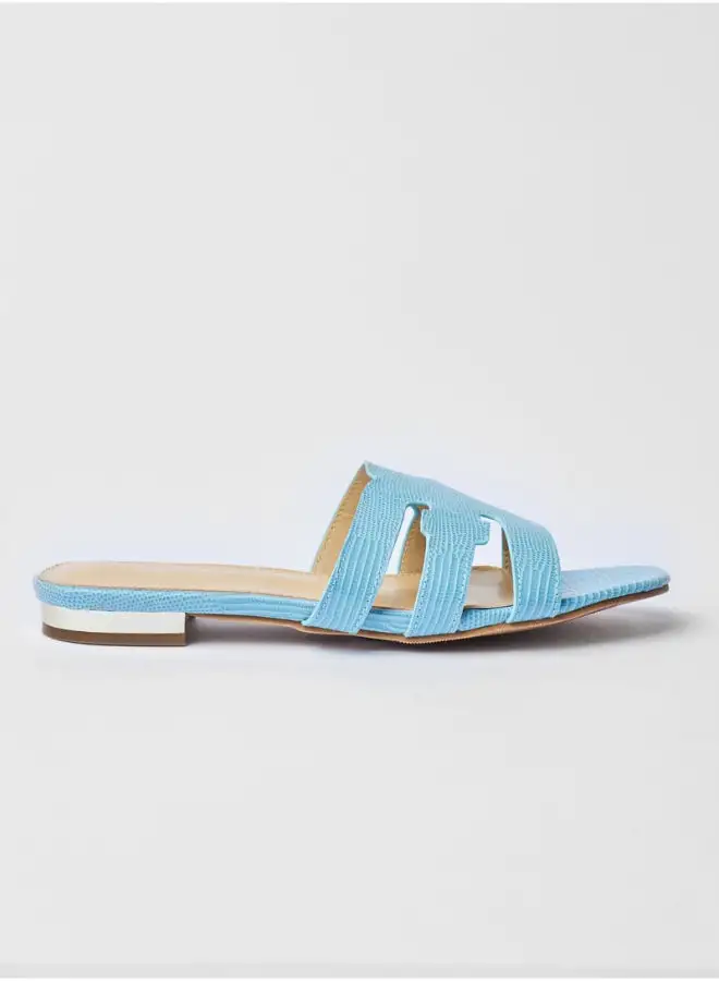 Aila Casual Slip-On Flat Sandals Blue