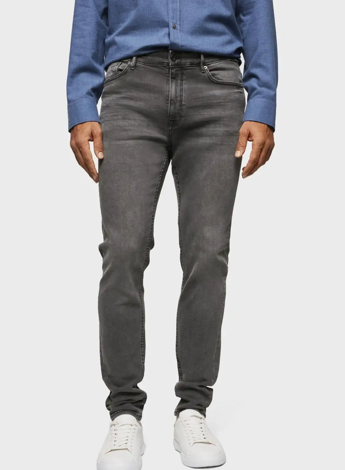 Mango Man Light Wash Skinny Fit Jeans