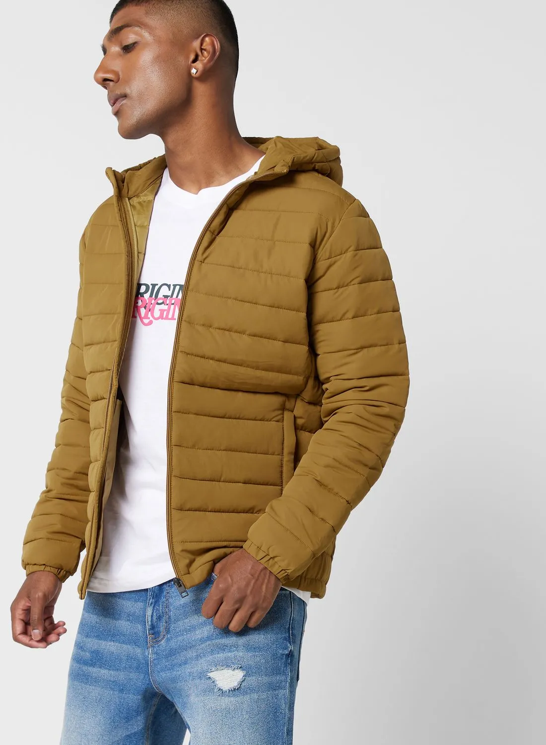 JACK & JONES Zip Through Puffer Jacket