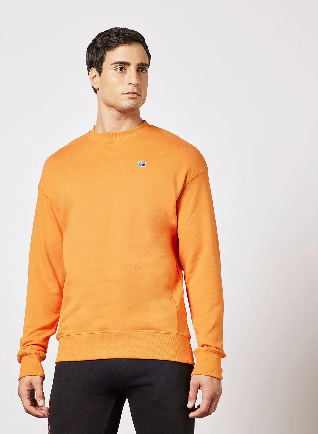 Russell Athletic Logo Crew Neck Sweatshirt Orange