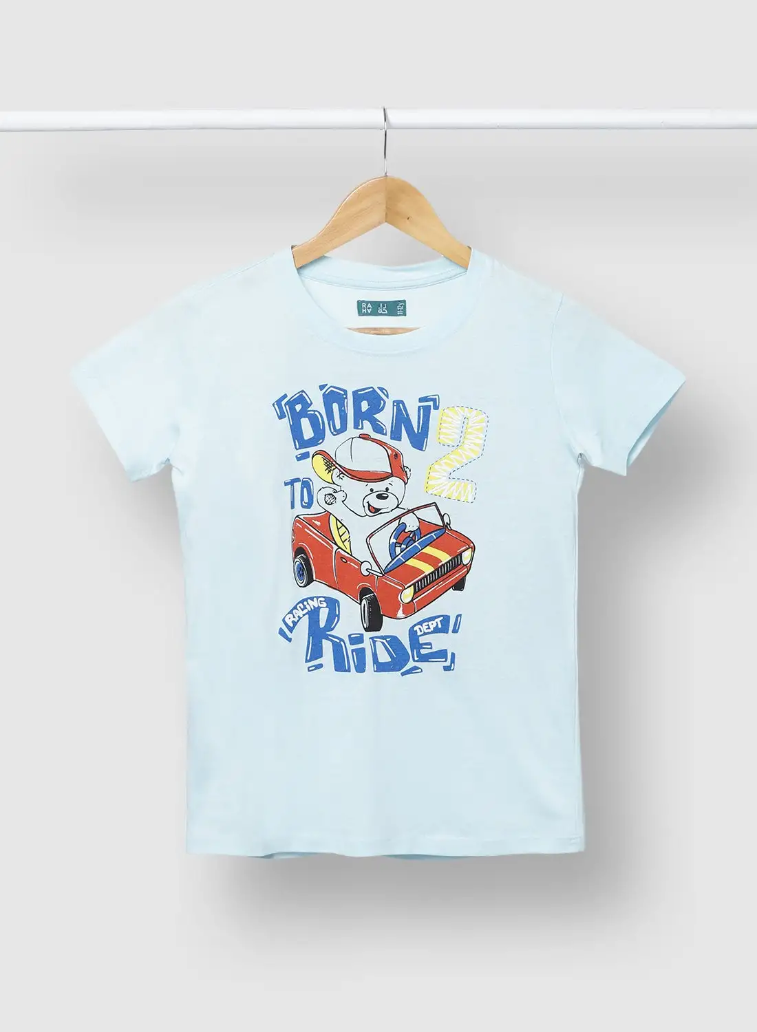 RAHA Pure Cotton Boys Comfortable Stylish T-Shirt Blue / Red