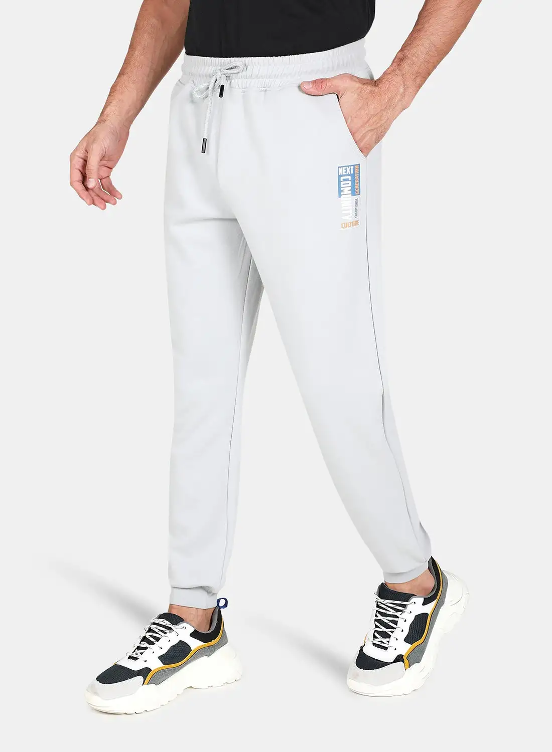 DRIP Casual Applique Joggers Light Grey