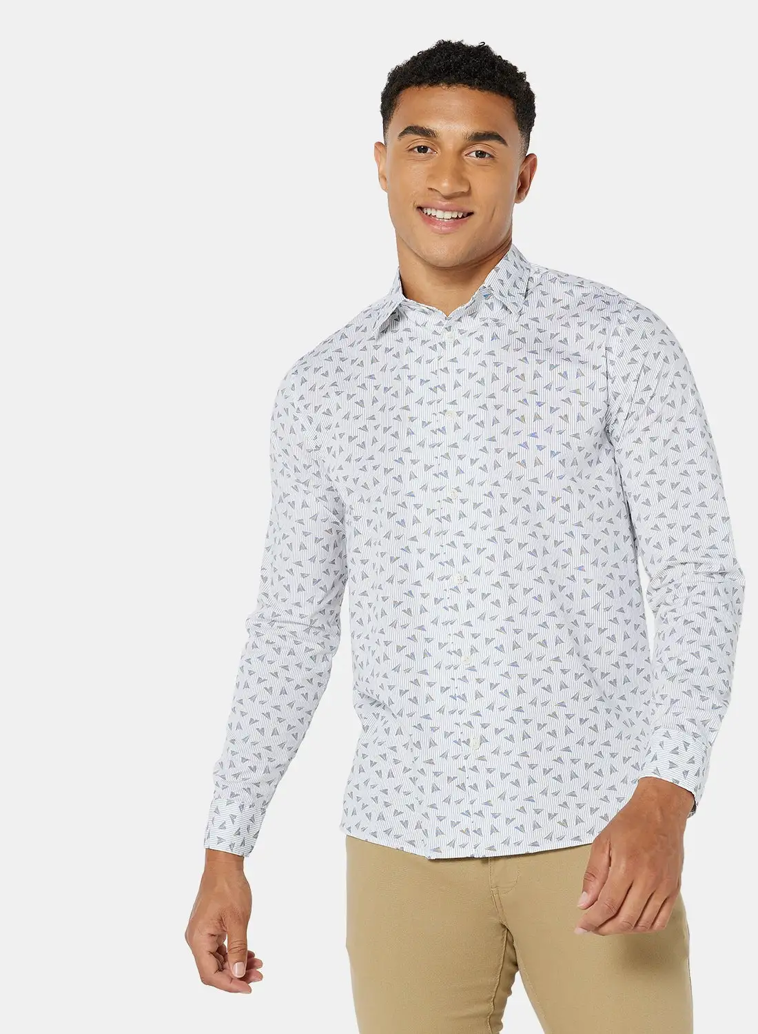 Ted Baker Lorev Paper-Plane Print Shirt White