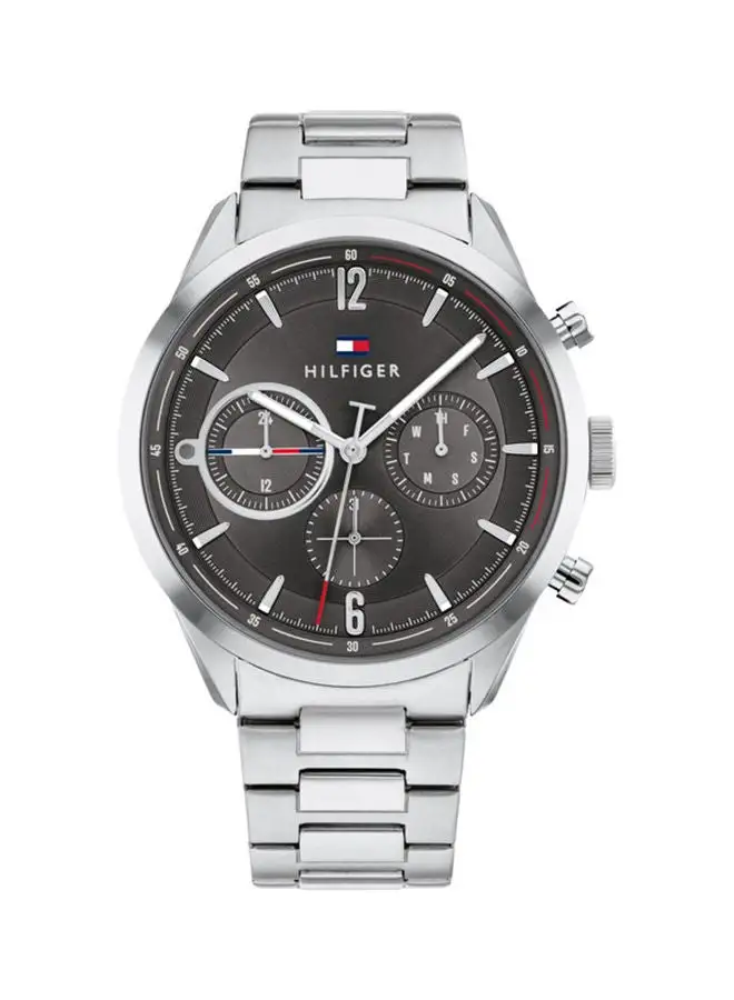 TOMMY HILFIGER Men Clasp Analog Round Stainless Steel Wrist Watch 1791943 - 44Mm