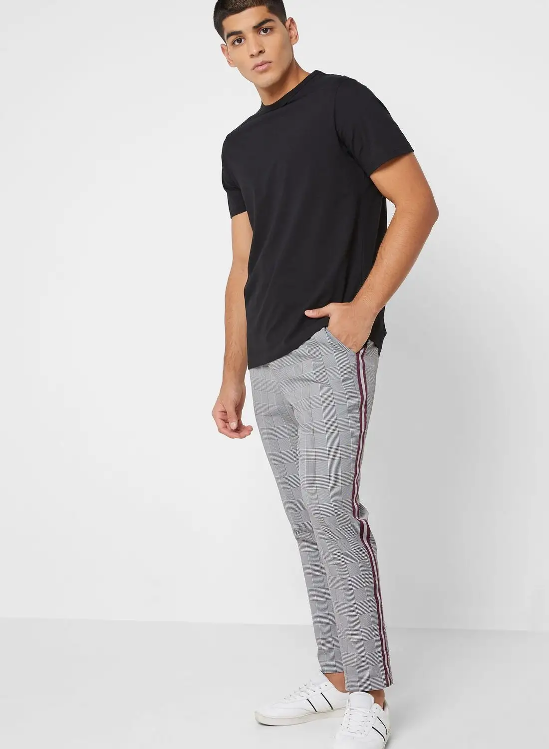 trendyol Side Stripe Checked Trousers