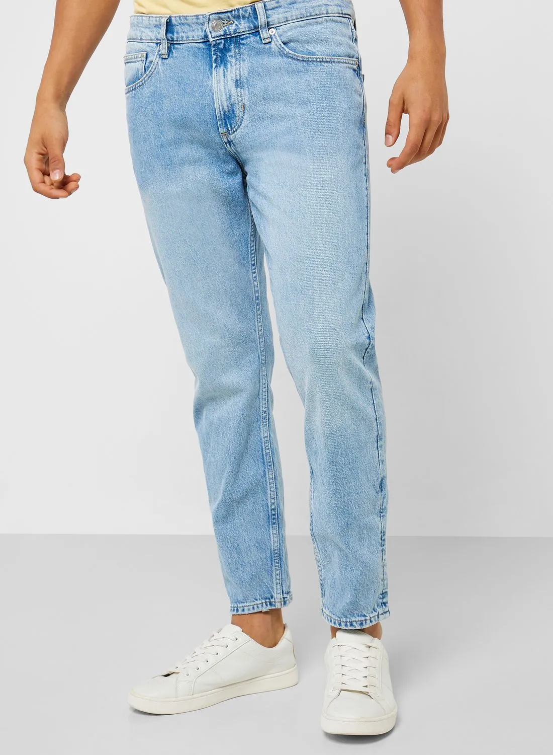 Mango Man Light Wash Straight Jeans