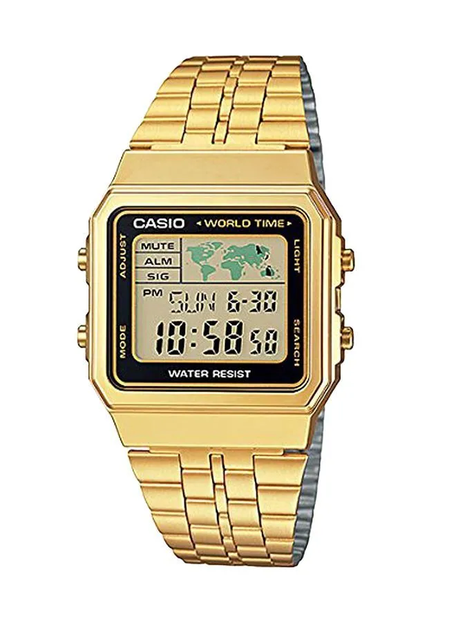 CASIO Men's World Time Quartz Digital Wrist Watch A500WGA-1DF - 34 mm - Gold