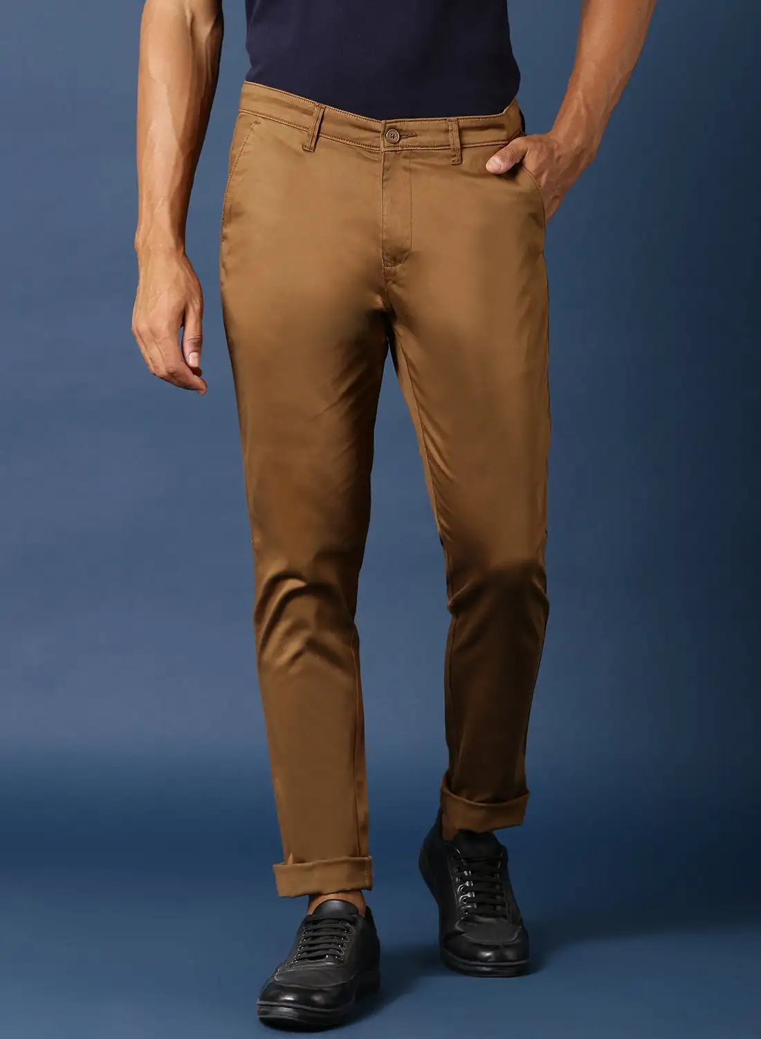 QUWA Slim Fit Pants Brown