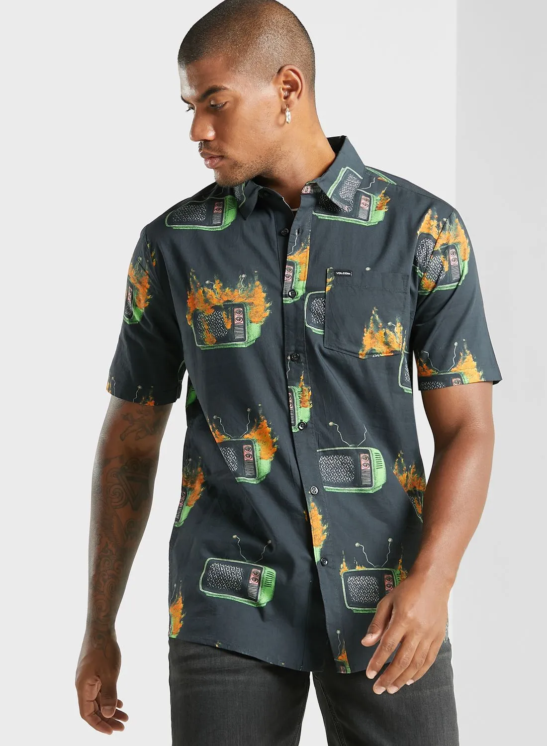 Volcom Featured Artist Justin Hager Woven Shirt