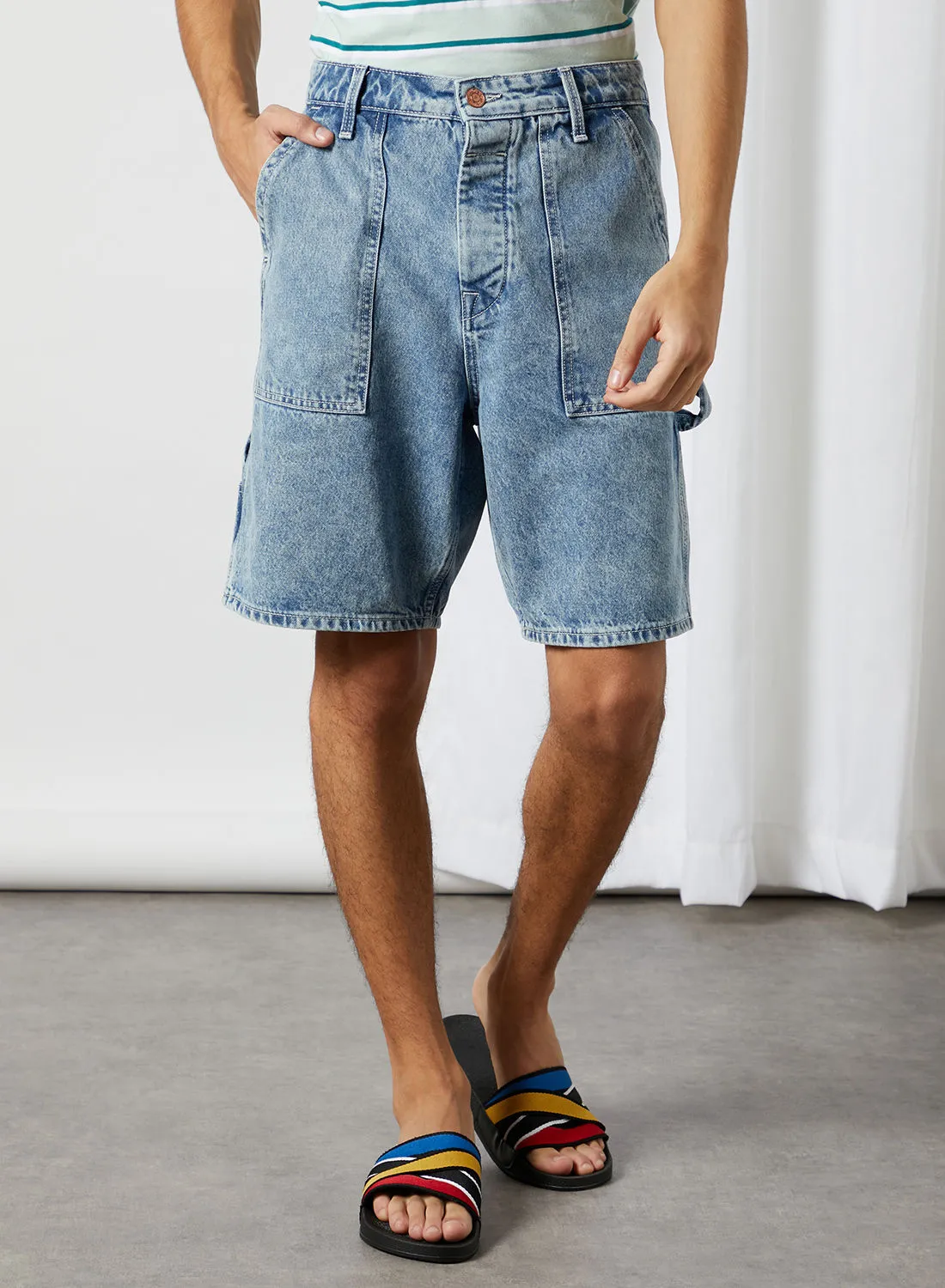 JACK & JONES Tony Utility AM 130 Shorts Blue Denim