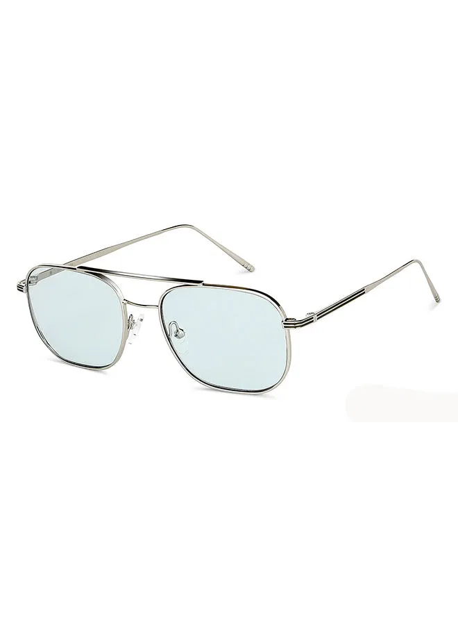 John Jacobs Full Rim Metal Frame Square Sunglasses For Men & Women With UV Protection - 54mm - Silver