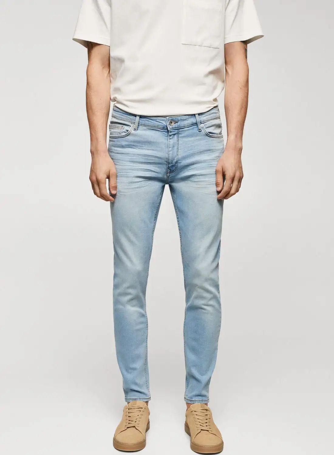 Mango Man Light Wash Skinny Fit Jeans