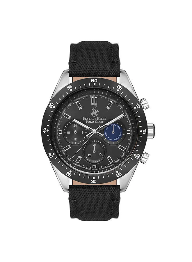 BEVERLY HILLS POLO CLUB Men's Chronograph Round Shape Leather Wrist Watch BP3359X.351 - 46 mm