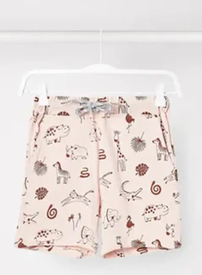 RAHA Boys Printed Shorts Light Pink/Maroon