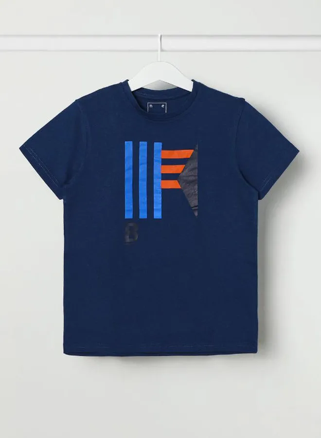 NEON Crew Neck Short Sleeve Estate With Graphic Print T-Shirt Primary Estate Blue