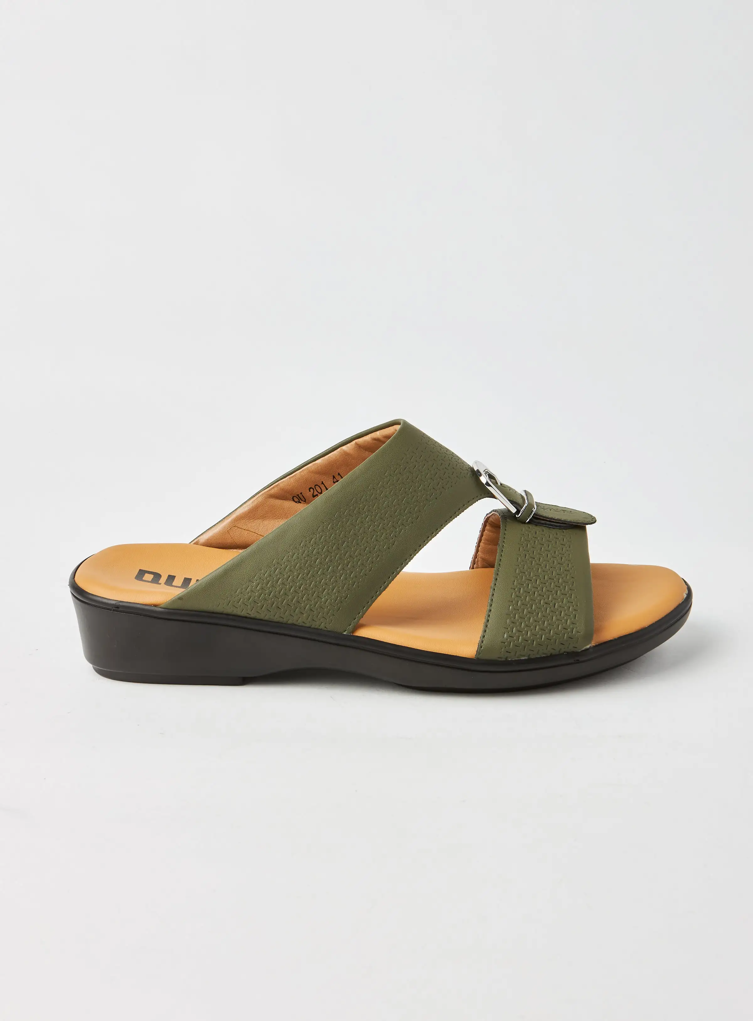 QUWA Casual Flat Arabic Sandals Olive