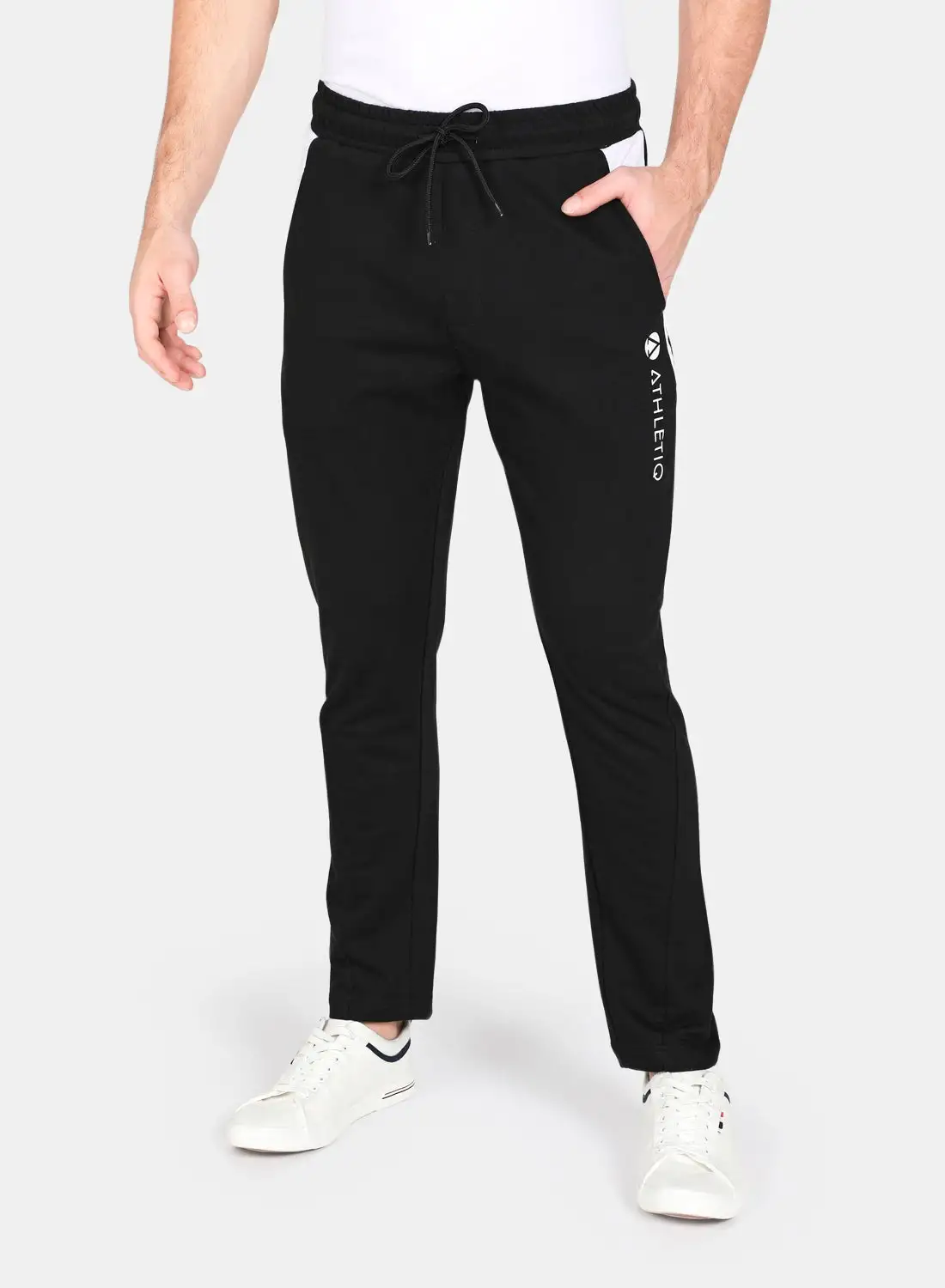 Athletiq Basic Sports Drawstring Joggers Jet Black