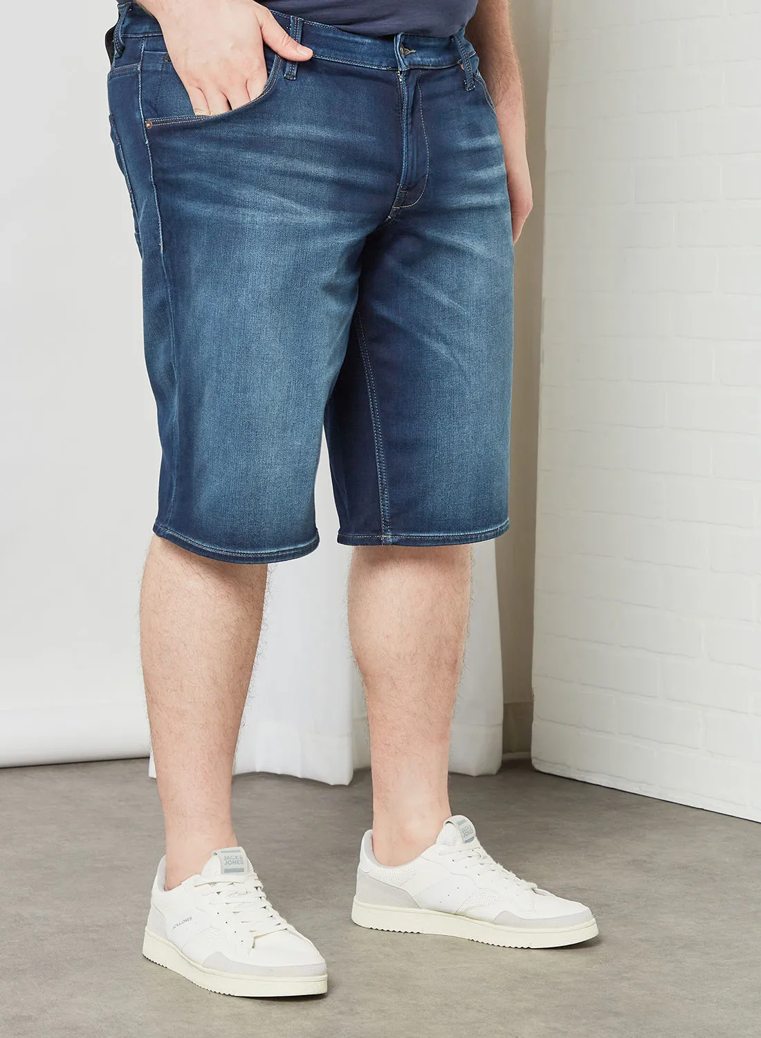 JACK & JONES Plus Size Washed Shorts Blue