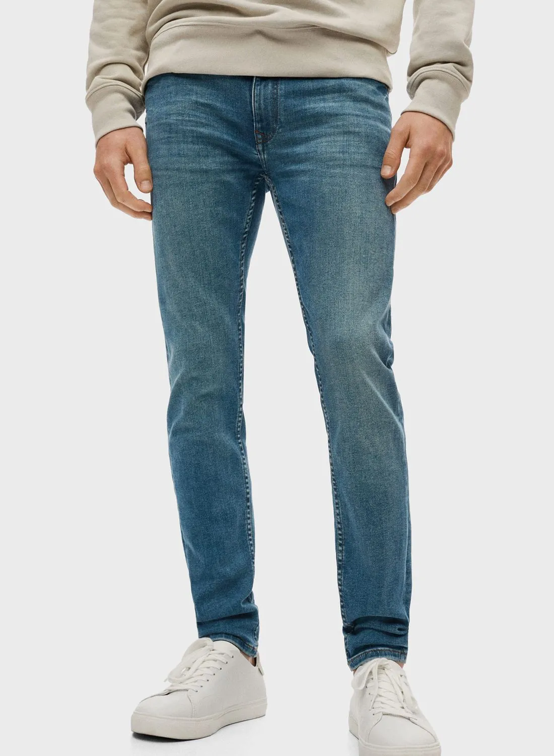 Mango Man Mid Wash Skinny Fit Jeans