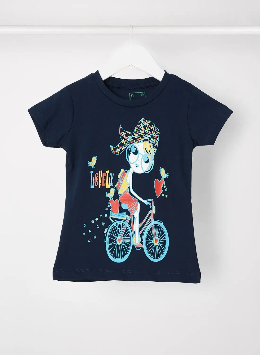 NEON Boys Crew Neck Short Sleeve T-Shirt Navy Blue