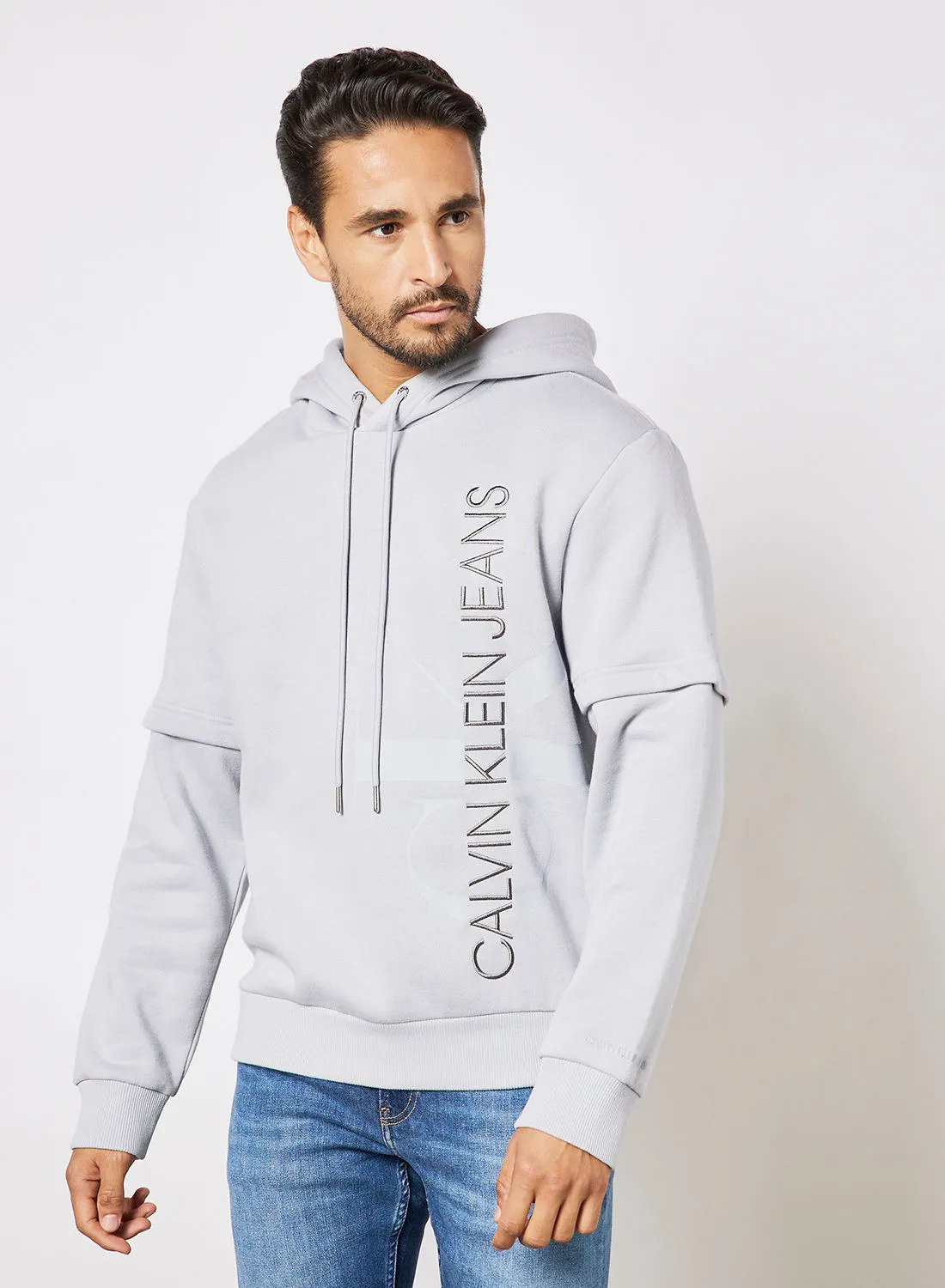 Calvin Klein Jeans Sustainable Logo Hoodie Grey