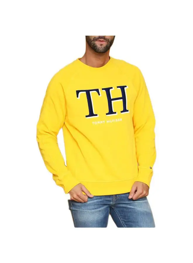 TOMMY HILFIGER Monogram Long Sleeve Sweatshirt Yellow/Black