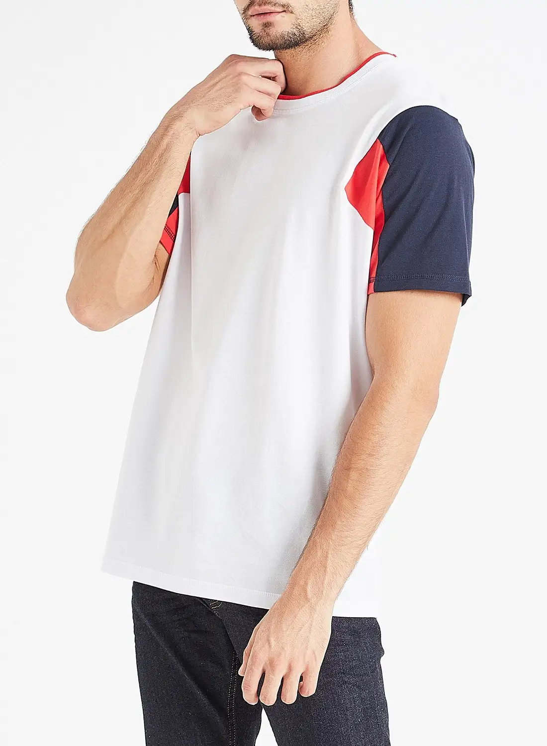 JACK & JONES Colourblock Sleeve T-Shirt White