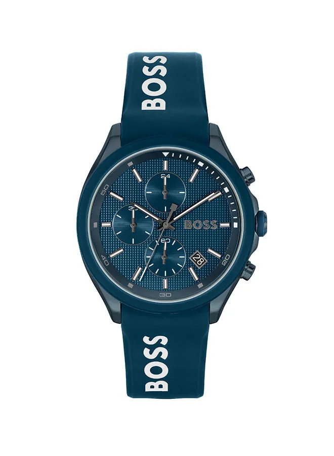 HUGO BOSS Men Chronograph Round Shape Silicone Wrist Watch 44 mm