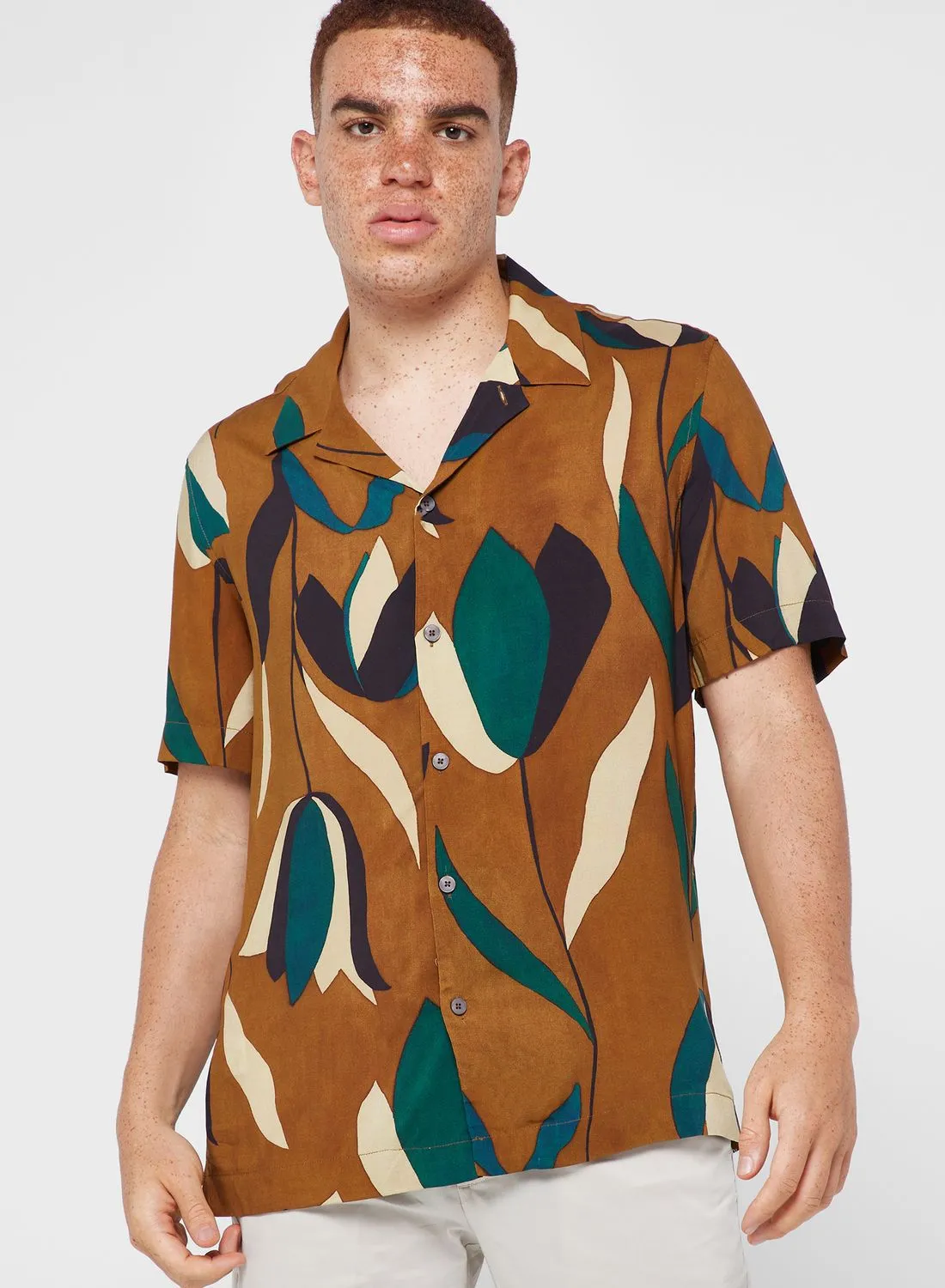 Mango Man Printed Regular Fit Shirt