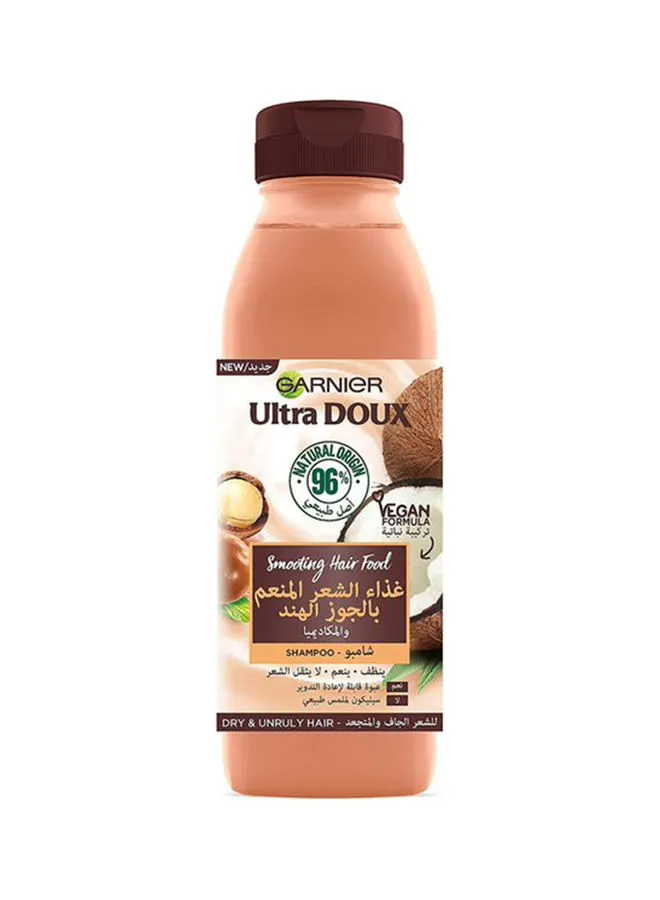 Garnier Hair food  Smoothing Coconut & Macademia  Ultra doux  Shampoo For Dry And Unruly Hair 350ml