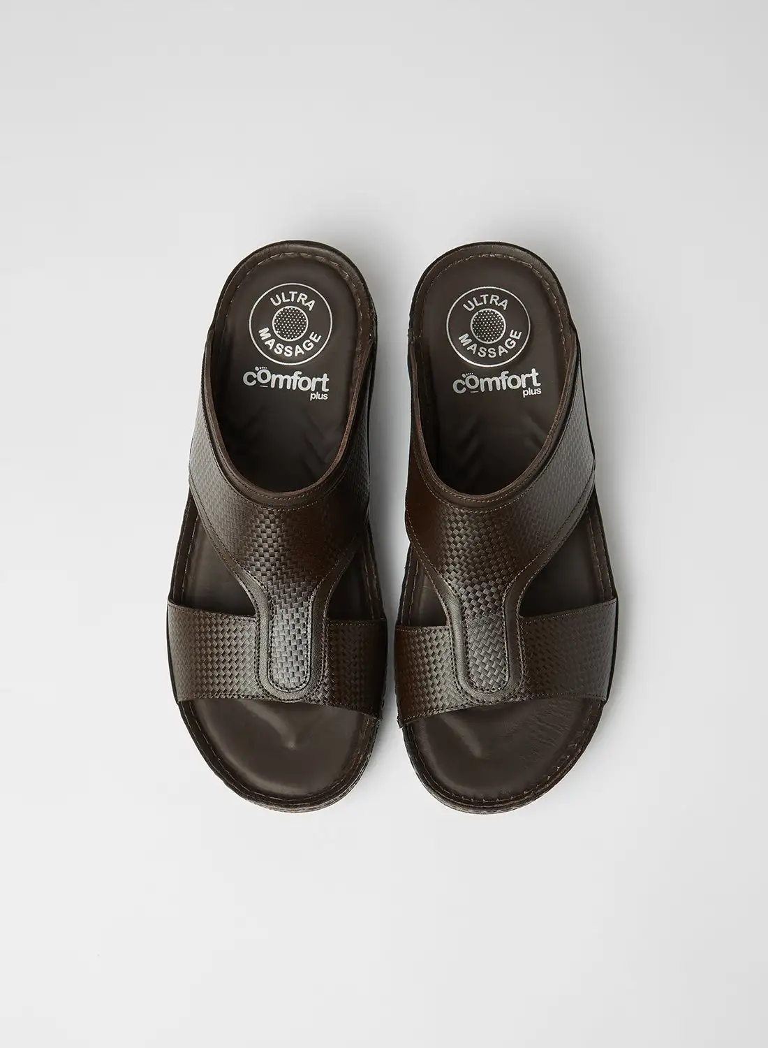 Comfort Plus Patterned Strap Sandals Brown