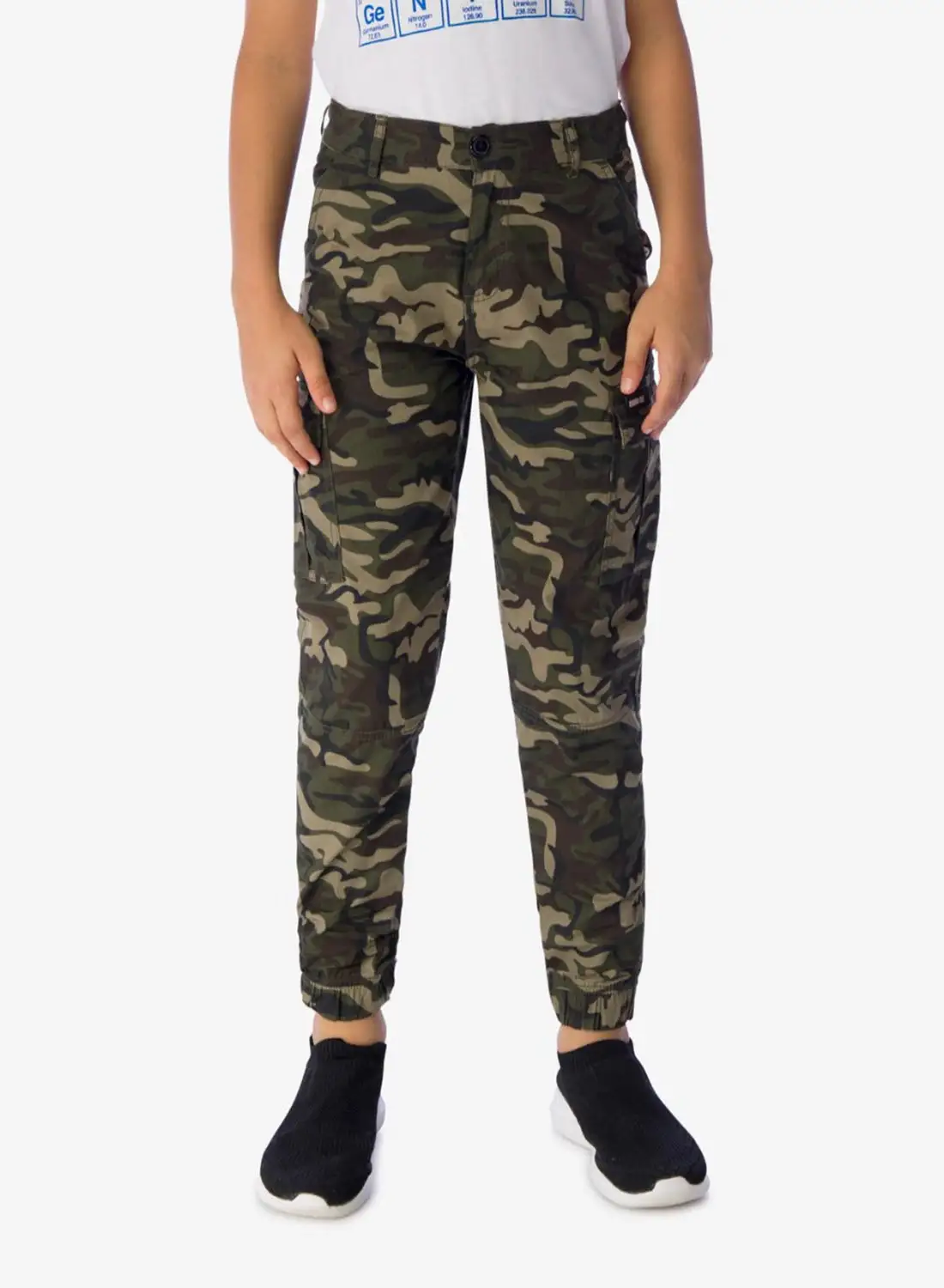 R&B Printed Camouflage Joggers Olive