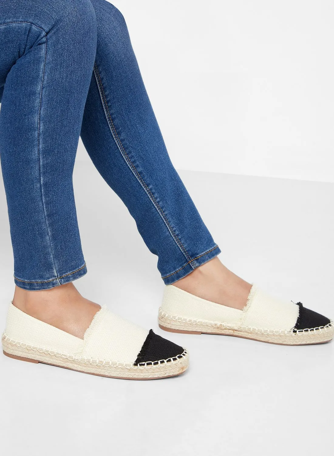 ELLA Colourblock Espadrilles With Fringe Detail