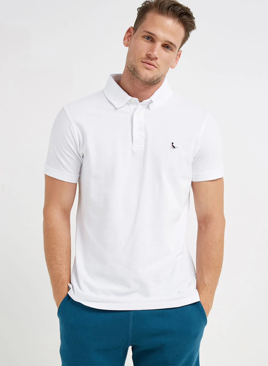 Jack Wills Bampton Coloured Bird Polo White