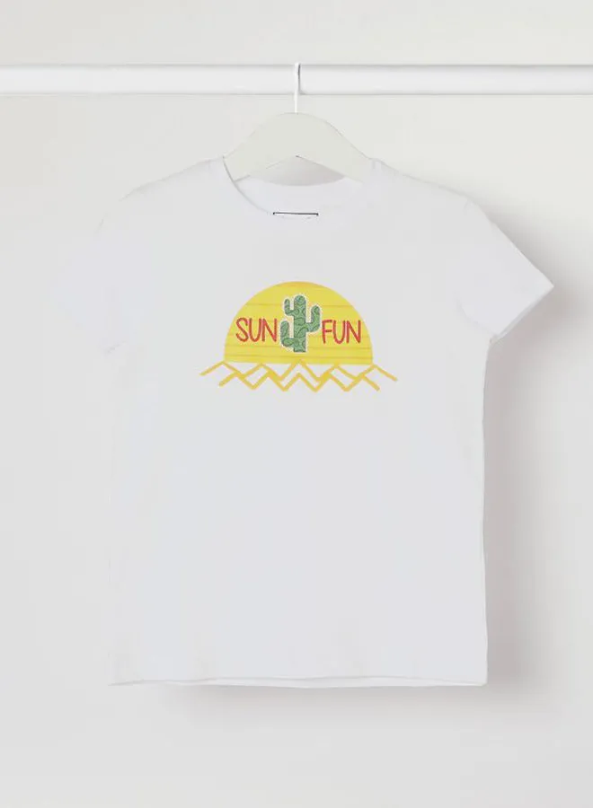 NEON Boys Crew Neck Short Sleeve T-Shirt Bright White