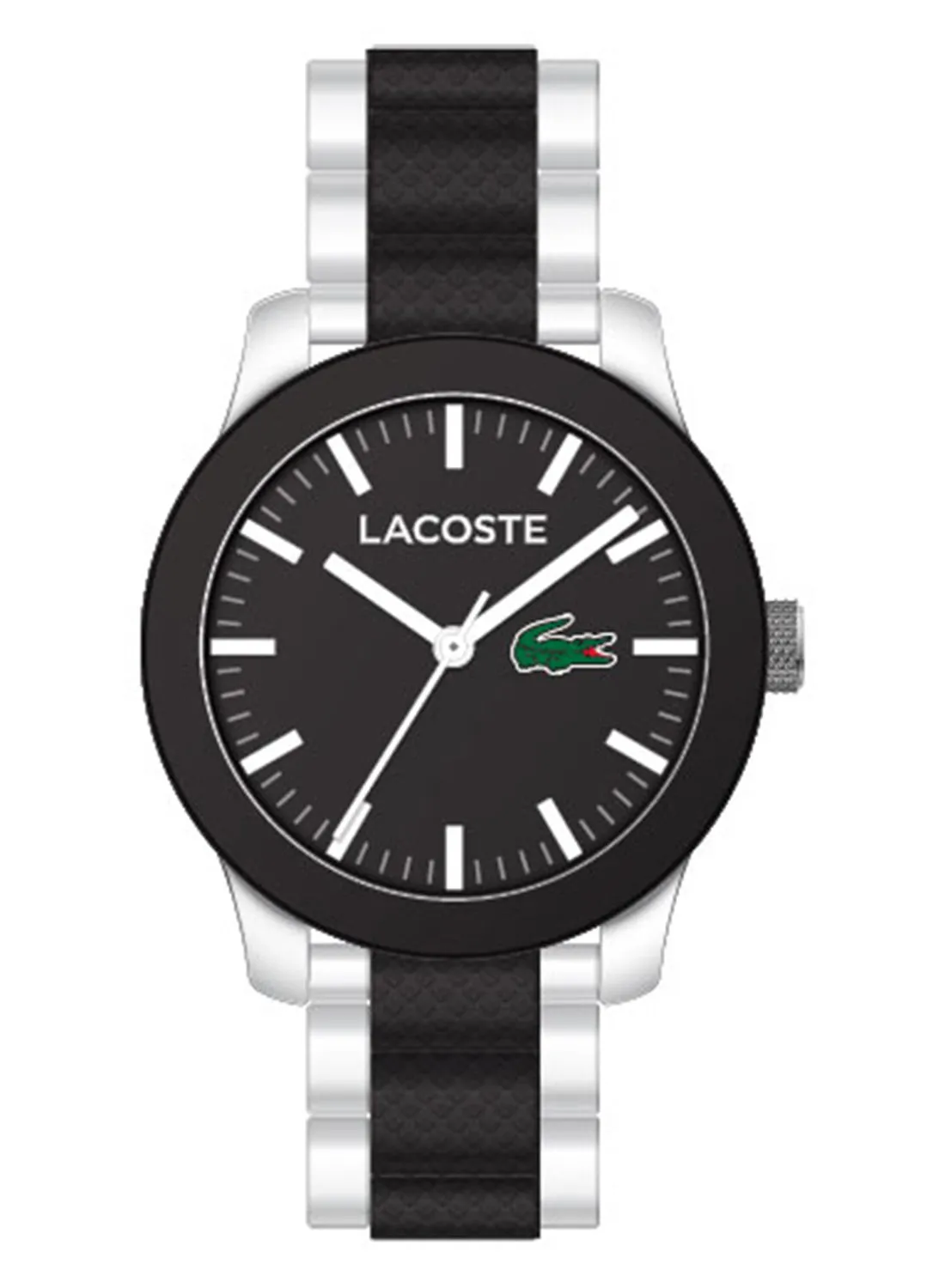 LACOSTE Men's Analog Round Silicone Wrist Watch 2010890 - 43 mm