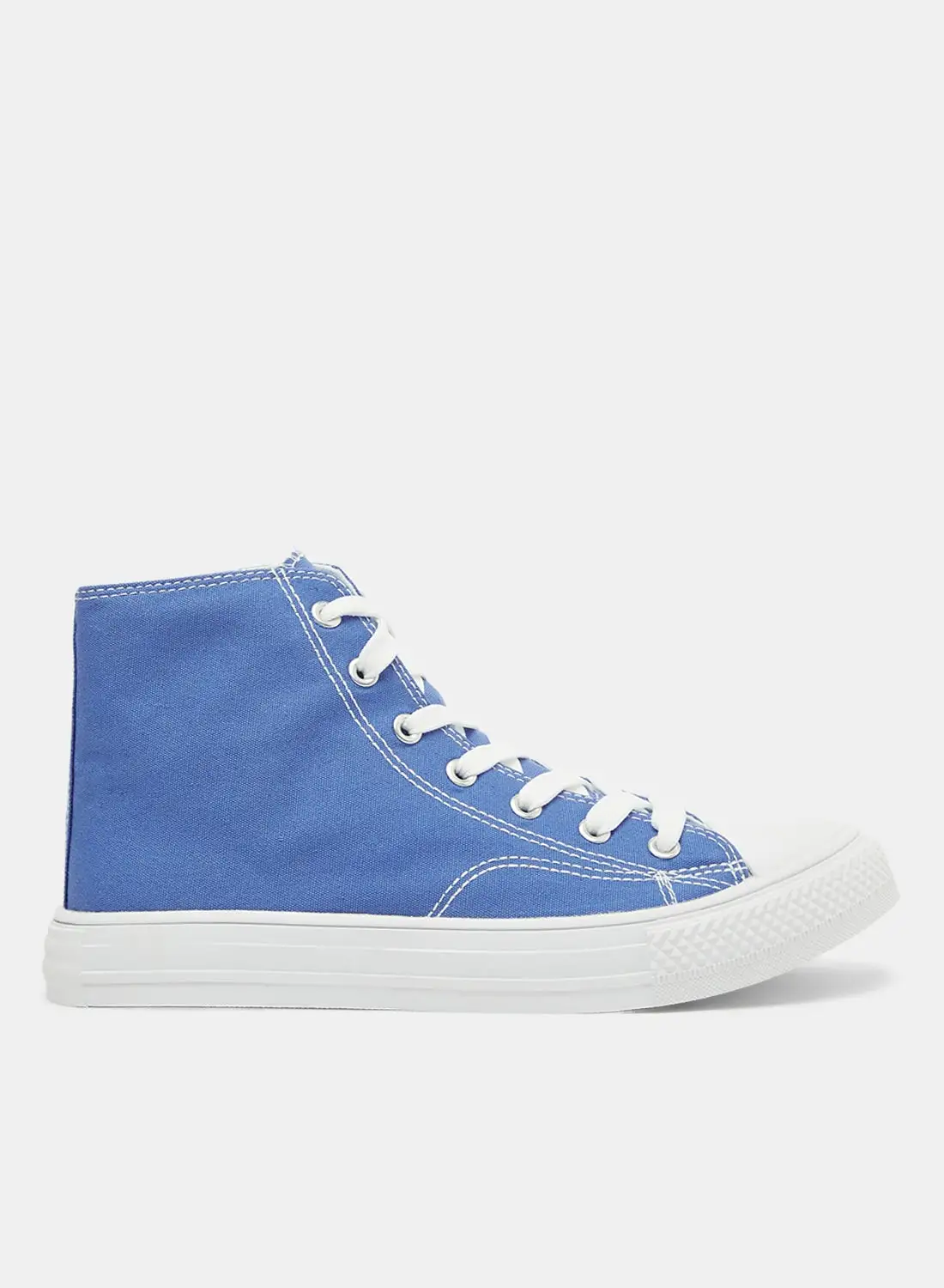 LABEL RAIL High Top Canvas Sneakers Blue