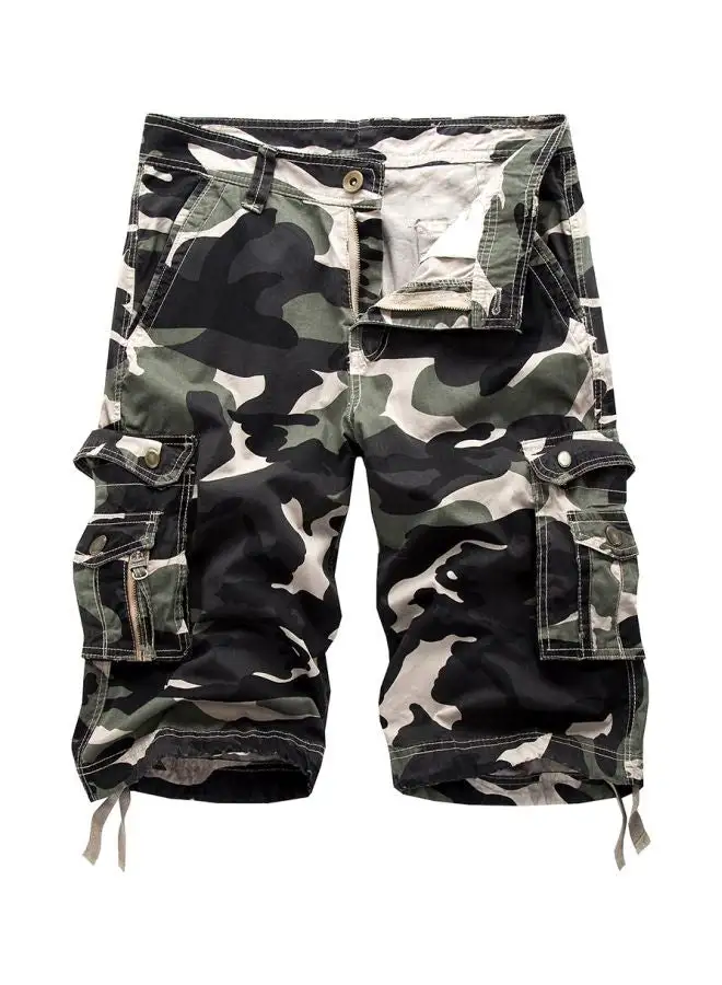 Generic Camouflage Cargo Shorts Light Army Green/Beige/Black