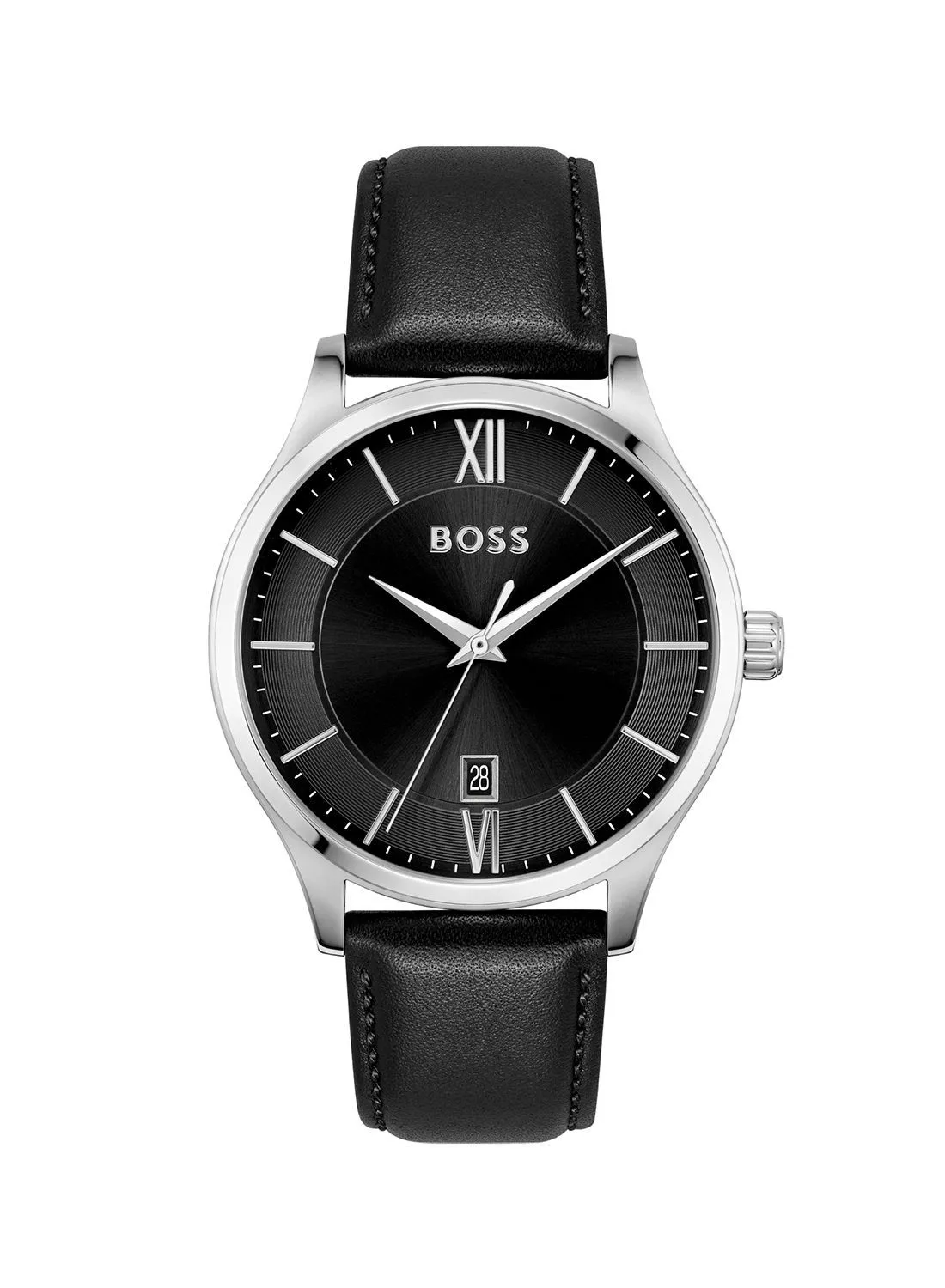 HUGO BOSS Men's Buckle Analog Round Leather Wrist Watch - 1513954 41 Mm