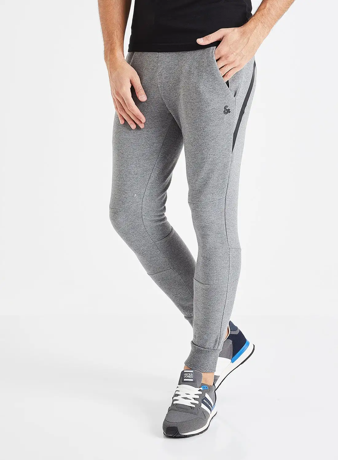 JACK & JONES Side Stripe Detail Sweatpants Grey