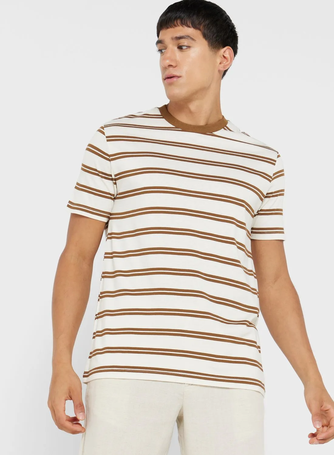 Mango Man Stripe Crew Neck T-Shirt