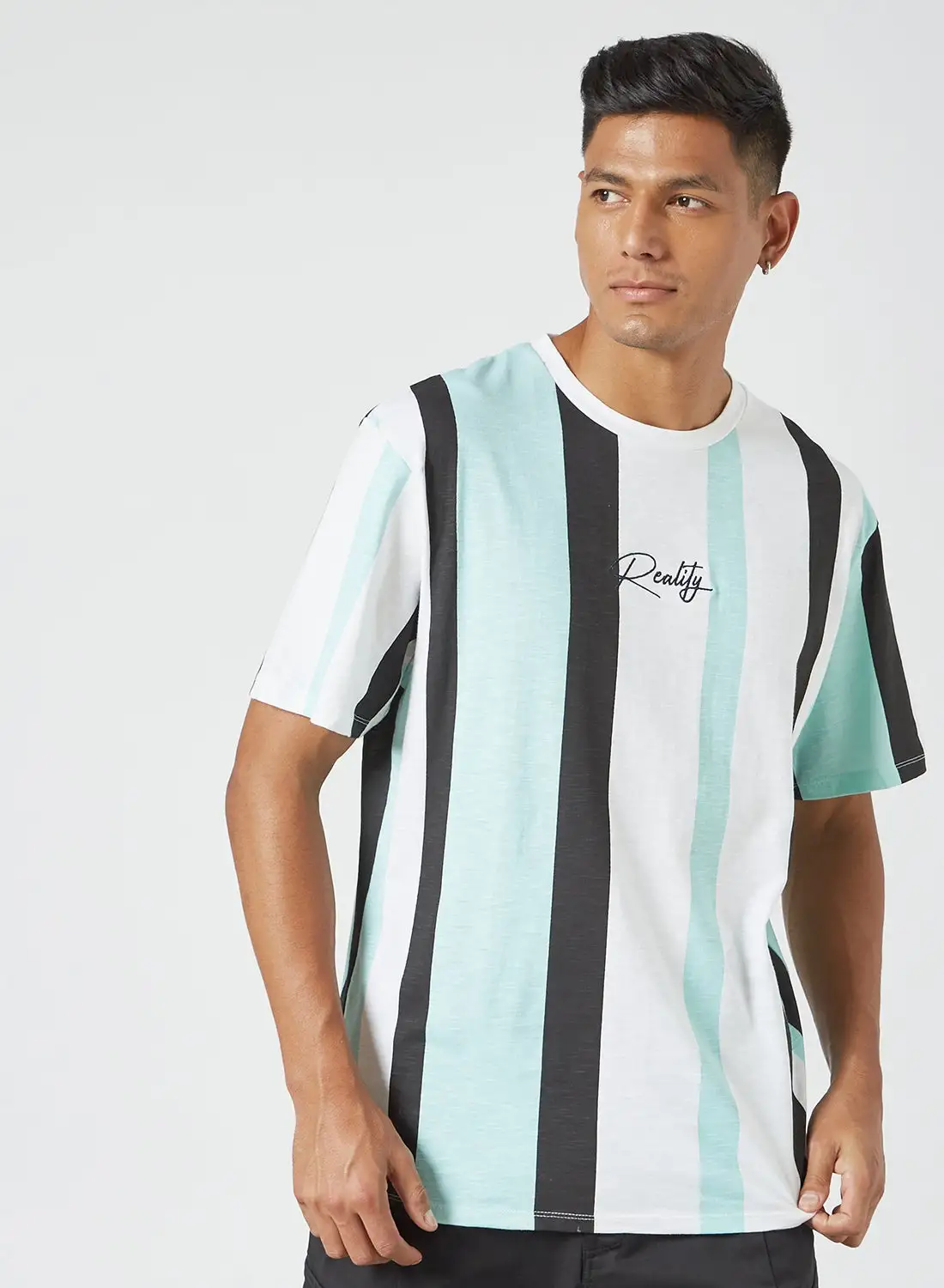 STATE 8 Crew Neck Striped T-Shirt متعدد الألوان