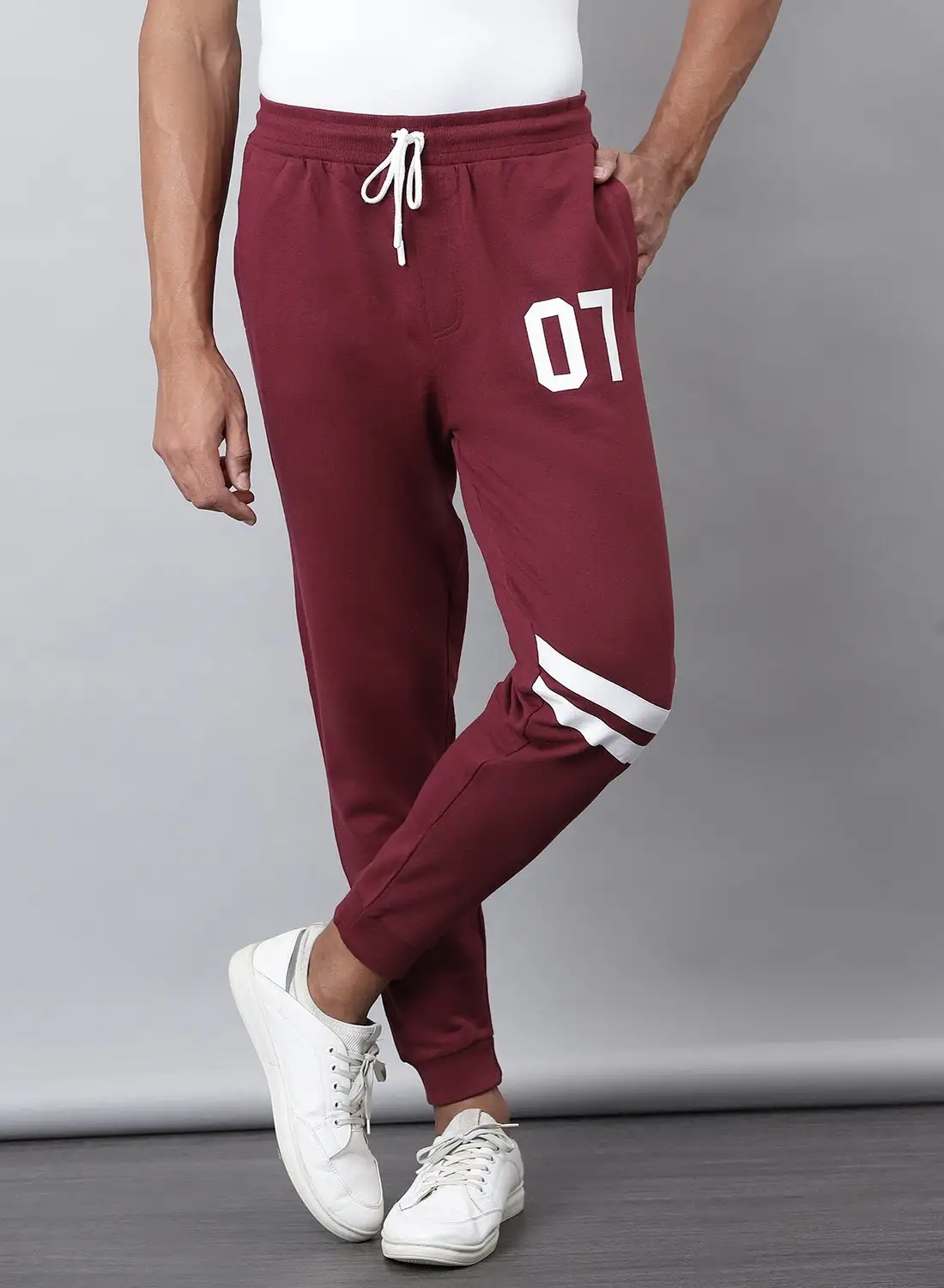 DRIP Casual Mid-Rise Joggers Maroon