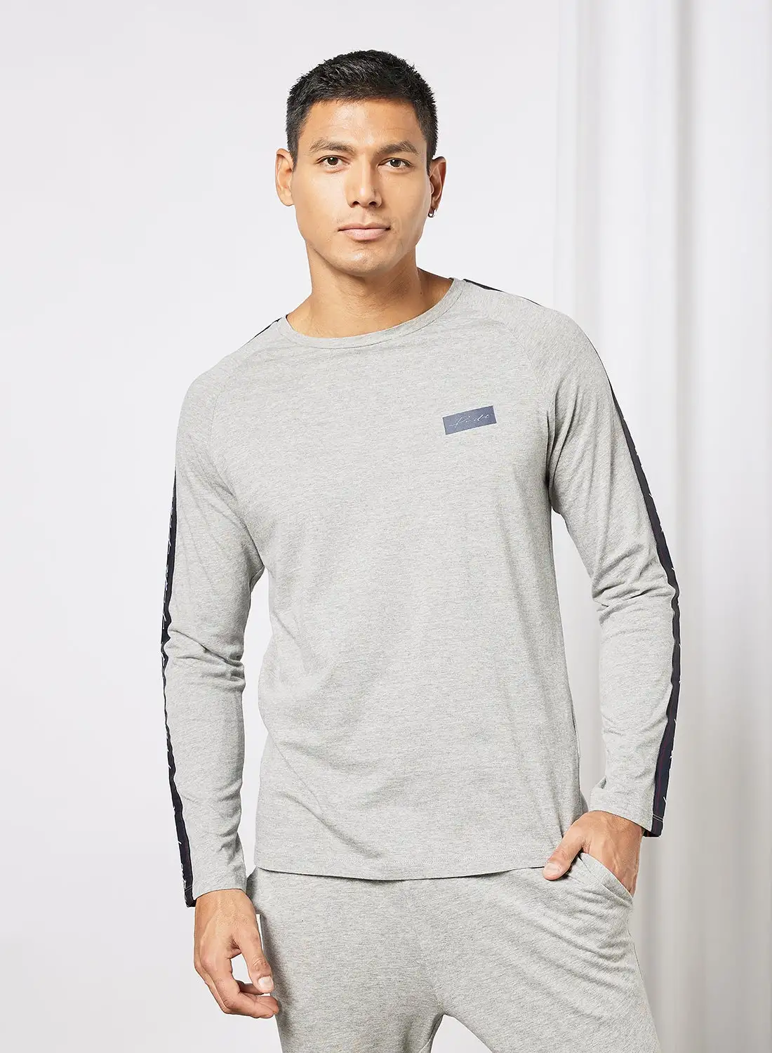 PRODUKT Tape Sleeve T-Shirt Light Grey