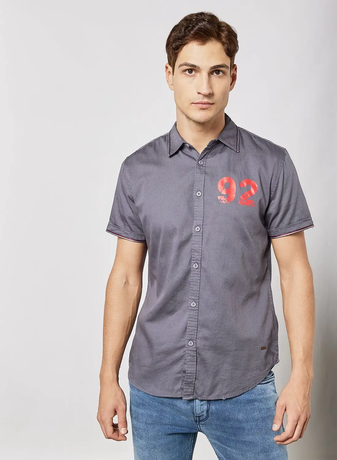 ABOF Regular Fit Shirt Charcoal Grey