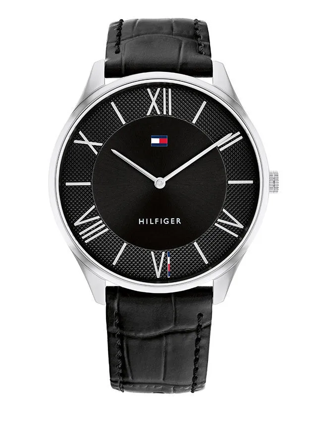 TOMMY HILFIGER Men Analog Round Shape Leather Wrist Watch 43 mm